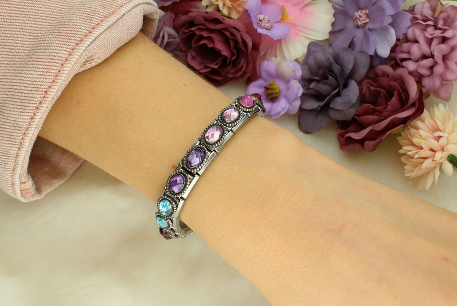 Nomination Link 925 zawieszka srebro Błękitna cyrkonia 330607 006.jpg